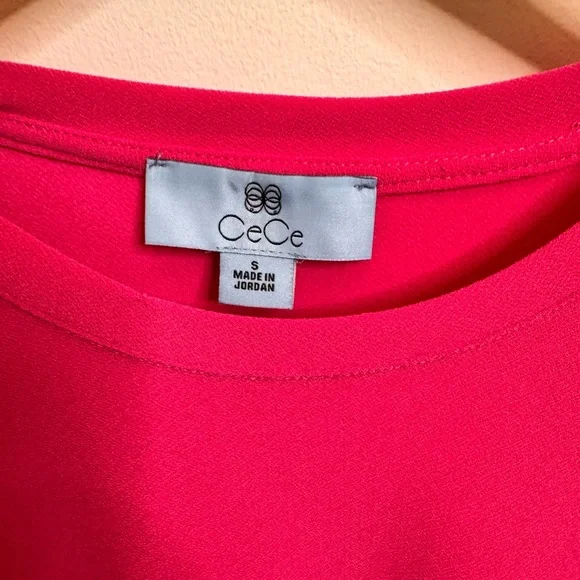 CeCe Pink Top with Orange Paisley Sleeves - Picture 3 of 3